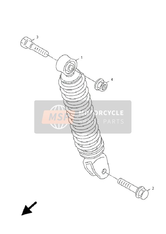 Yamaha XF50E GIGGLE 2007 Brazo trasero para un 2007 Yamaha XF50E GIGGLE